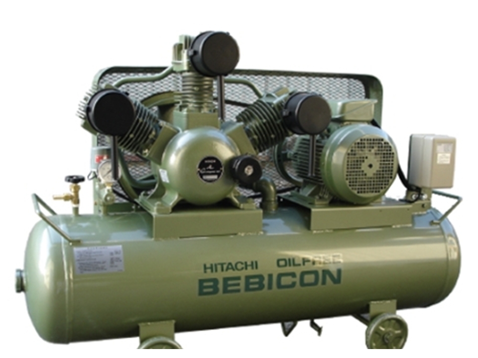 ปั้มลม ยี่ห้อ HITACHI รุ่น BEBICON ชนิด OIL FREE ขนาด 1 HP และ 2 HP